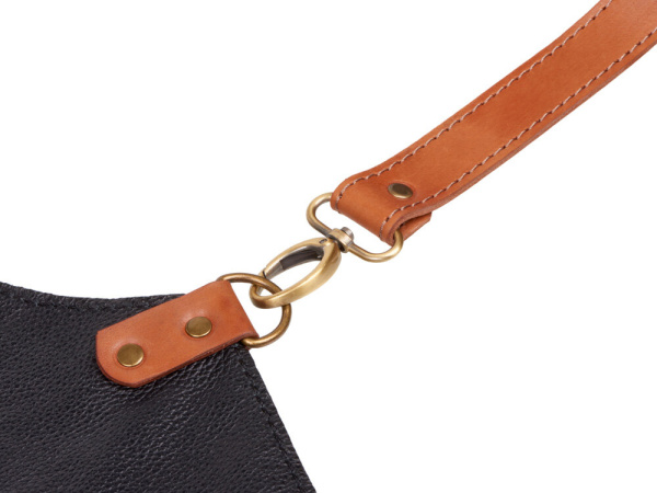 Набор: Фартук из натуральной кожи в тубусе, Цвет черный/коричневый