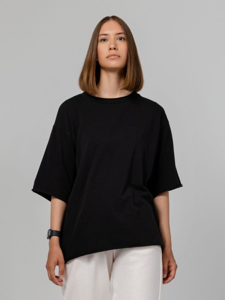 Футболка оверсайз Vozduh 2.0, черная, XS–XXL