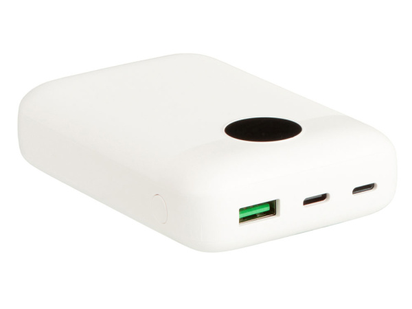 Внешний аккумулятор с быстрой зарядкой QC/PD «CosmIQ», 10000 мАч, Цвет белый
