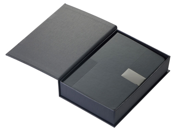 Подарочный набор «Goethe» с блокнотом А5, 2-мя ручками и картхолдером, Цвет черный