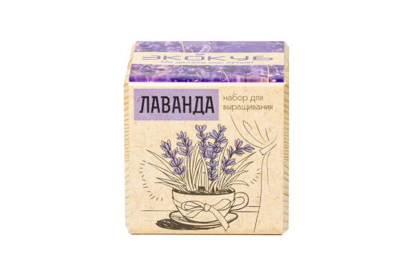 Набор для выращивания «Экокуб», лаванда, 8х8х8 см