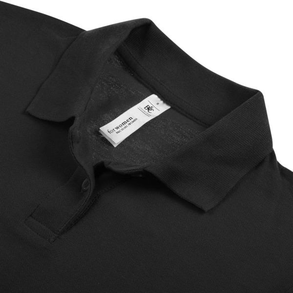 Рубашка поло женская ID.001 черная, XS–3XL