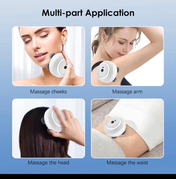 Портативный 3D массажер для головы и тела Smart Scalp Massager RT-802 (3 режима, USB зарядка, 600 mAh)