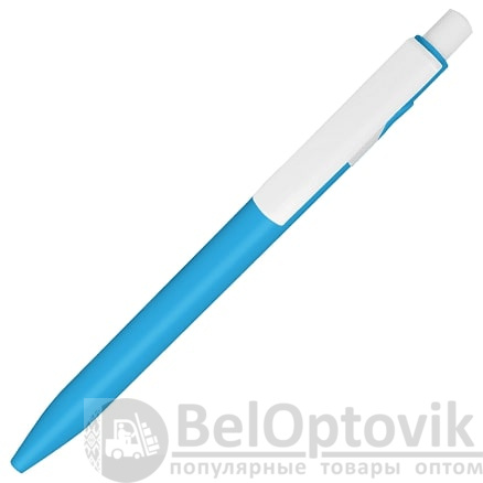 Ручка шариковая пластиковая Ravena Color, голубая/белая