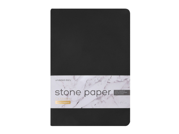 Ежедневник с каменной бумагой недатированный А5 «Carrara», Цвет черный
