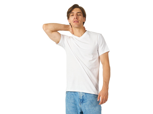 Футболка "Heavy Super Club" мужская с V-образным вырезом, Размер M, Цвет белый