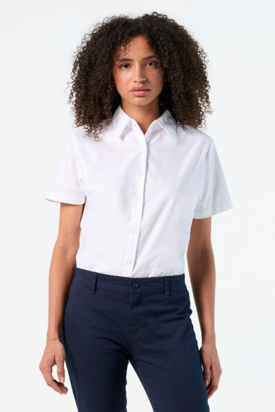 Рубашка женская с коротким рукавом Elite, белая, XS–3XL