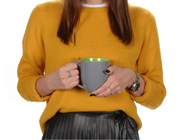 Кружка «Gracy», Цвет серый/зеленое яблоко