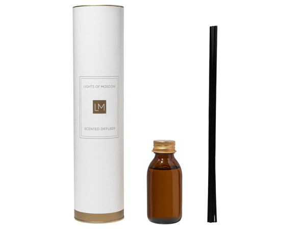 Ароматический диффузор с палочками, апельсин и жасмин, ваниль, 100 мл, Размер Без лого, Цвет янтарный