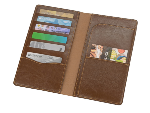 Трэвел-портмоне, Цвет коричневый