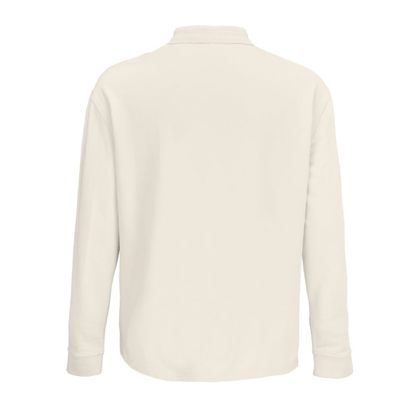 Рубашка поло оверсайз с длинным рукавом Heritage, молочная, XS–5XL