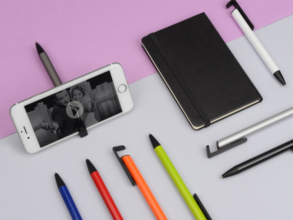 Ручка-подставка шариковая «Кипер Металл», Цвет серый/черный