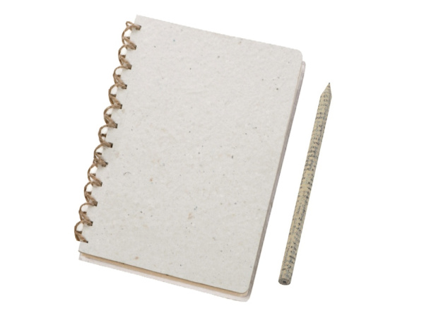 Блокнот А5 с бумажным карандашом и семенами цветов микс, Размер A5, Цвет белый