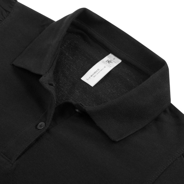 Рубашка поло женская Heavymill черная, S–XL