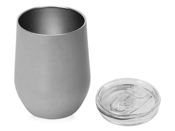 Вакуумная термокружка «Sense», непротекаемая крышка, крафтовая упаковка, Цвет серый