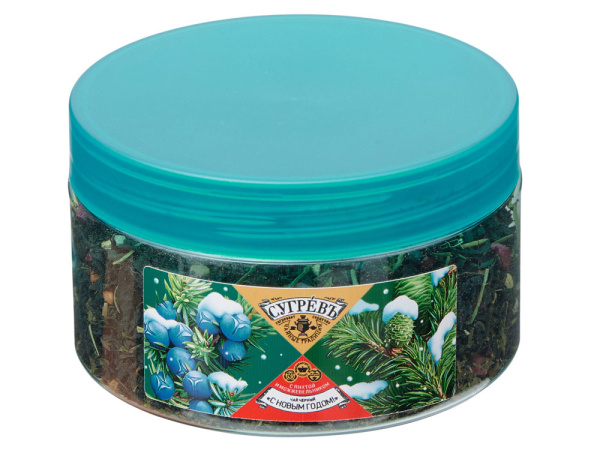 Чай черный с можжевельником и пихтой «С НОВЫМ ГОДОМ !», Цвет бирюзовый/многоцвет