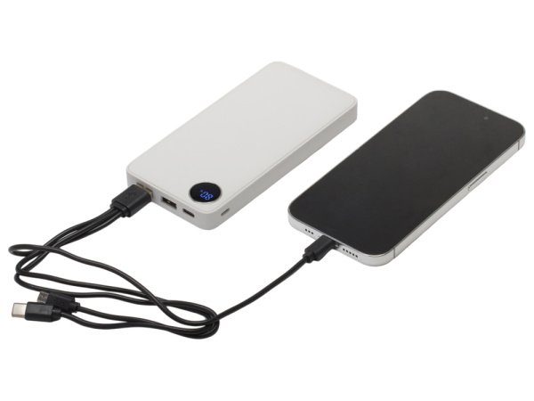 Внешний аккумулятор «Mild», soft-touch, 10 000 mAh, Цвет белый