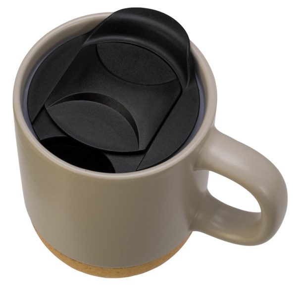 Кружка с пробковым дном и крышкой «Denpasar», Цвет бежевый