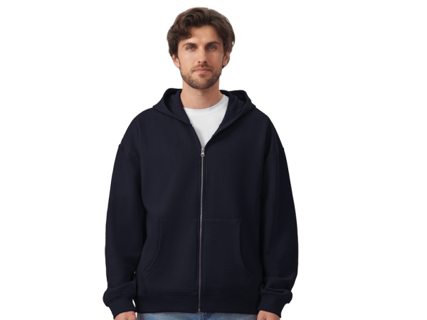 Толстовка оверсайз с капюшоном на молнии «Monaco», Размер XL-2XL, Цвет темно-синий
