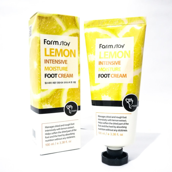 Увлажняющий крем для ног с экстрактом лимона FarmStay Lemon Intensive Moisture Foot Cream 100  мл,  