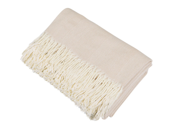 Плед «Hild» из натурального хлопка, Цвет бежевый