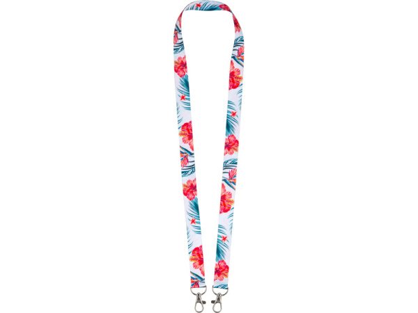 Ланъярд под сублимацию с 2-мя карабинами, 2 см, Цвет белый