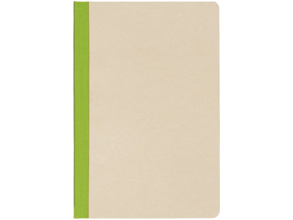 Блокнот А5 из переработанного тростника и RPET «Adiantum», Цвет зеленое яблоко/бежевый