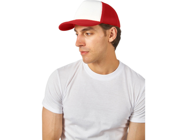 Бейсболка «Newport», Цвет белый/красный