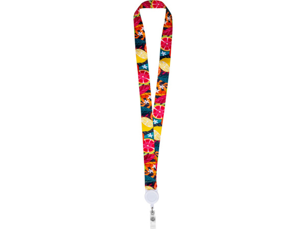 Ланъярд под сублимацию с ретрактором, 2,5 см, Цвет белый