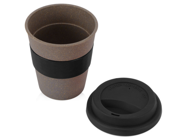 Стакан из бамбукового волокна «Café», Цвет серо-коричневый/черный