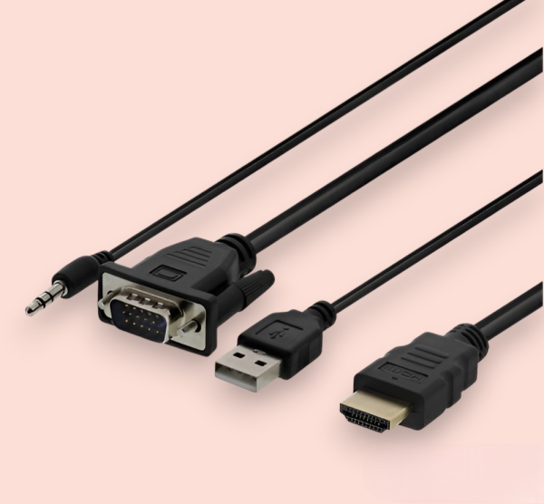 Кабель-конвертер H79 VGA на HDMI + AUX 1200 мм