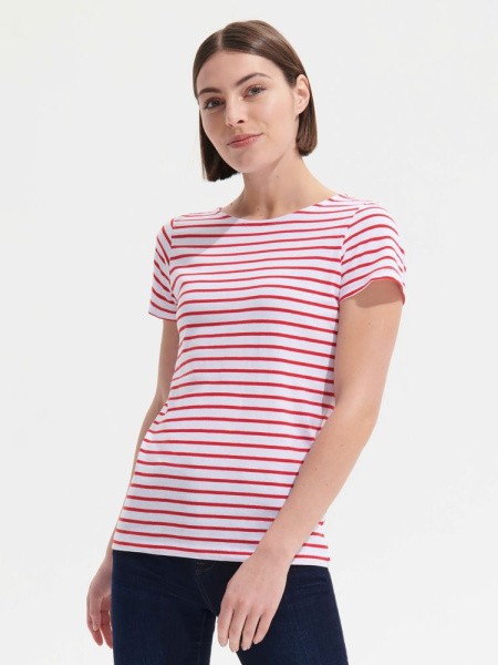 Футболка Miles Women белая с красным, XS–XXL