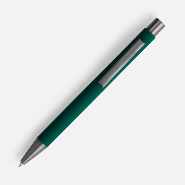 Ручка шариковая Atento Soft Touch, зеленая, 13,5х0,9 см