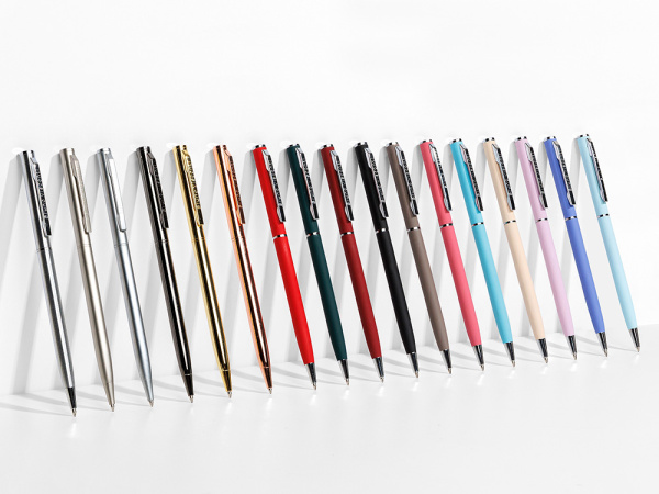 Ручка металлическая шариковая «Palermo», софт-тач, Цвет черный/серебристый