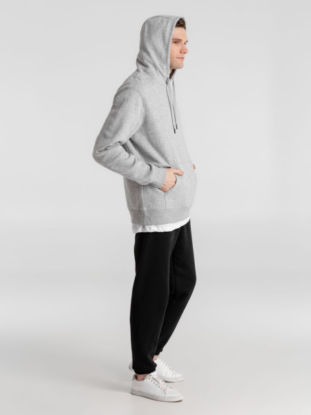 Толстовка с капюшоном унисекс King, серый меланж, XS–4XL