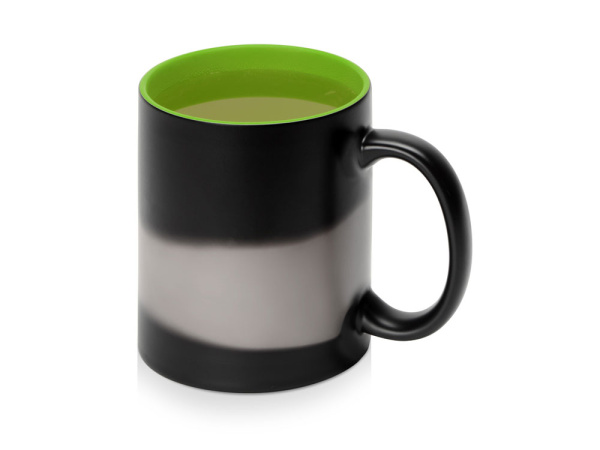 Кружка-хамелеон «Surprise» матовая, Цвет черный матовый/зеленое яблоко глянцевый