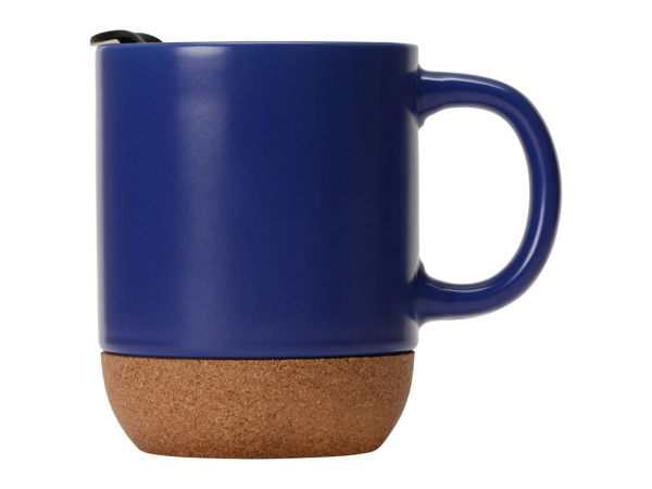 Кружка с пробковым дном и крышкой «Denpasar», Цвет синий матовый