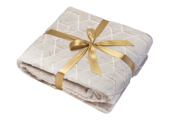 Светящийся в темноте плед «Lattice», Цвет бежевый