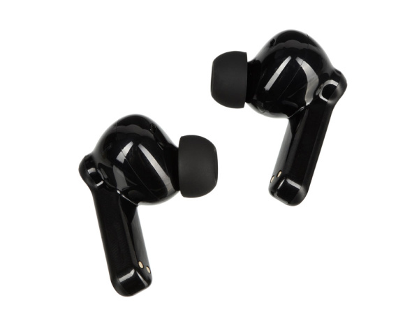 Беспроводные наушники с шумоподавлением ENC и подсветкой лого «Lites», Цвет черный