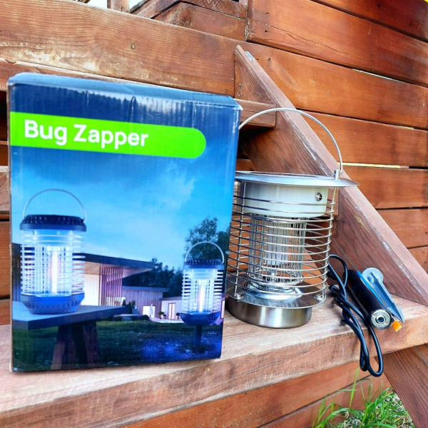 Антимоскитный уличный светильник-ловушка для комаров Bug Zapper JSD-003 на солнечных батареях или USB (режим светильника, режим ловушки)
