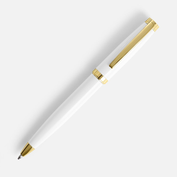 Ручка шариковая Letra Gold, глянцевая, белая, 13,7х1,3 см