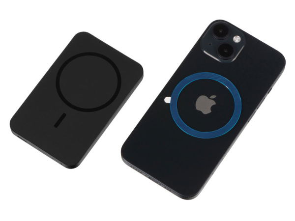 Магнитный беспроводной внешний аккумулятор «Razor», металл, 5000 mAh, Цвет черный