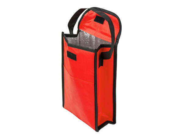 Сумка-холодильник Reviver на липучке из нетканого переработанного материала RPET, Цвет красный