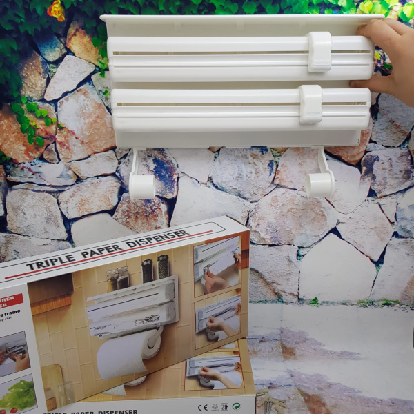 Кухонный диспенсер (органайзер) для бумажных полотенец, пищевой пленки и фольги Triple Paper Dispens