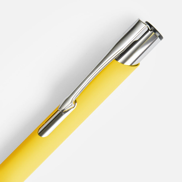 Ручка шариковая Keskus Soft Touch, желтая, 13,7х0,8 см