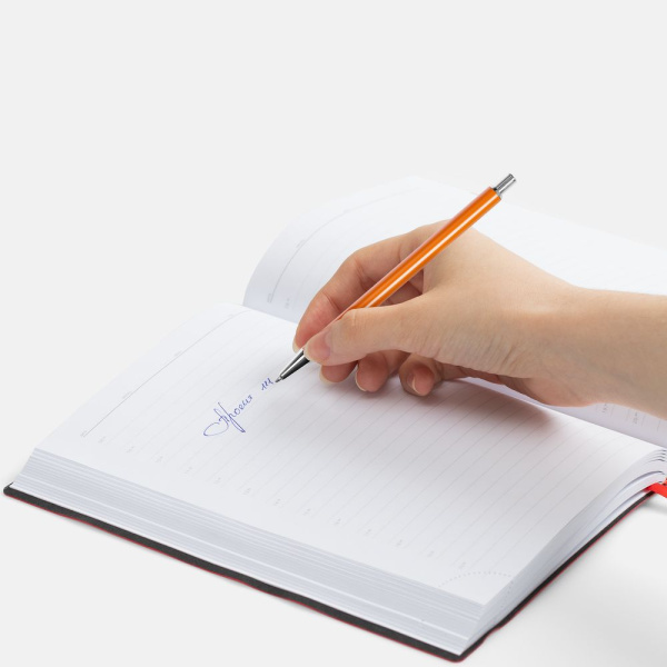 Ручка шариковая Slim Beam, оранжевая, 14х0,9 см