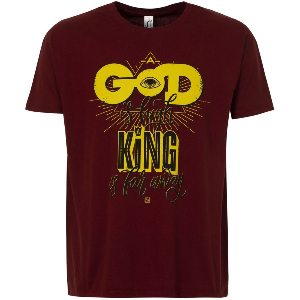 Футболка A God is High, гранатово-красная, S–XXL