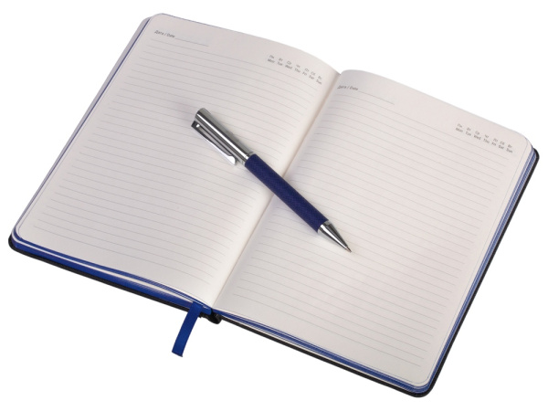Бизнес блокнот «Bossy» с ручкой, Цвет черный, синий
