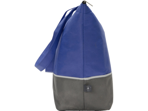 Сумка-холодильник Reviver с длинными ручками из нетканого переработанного материала RPET, Цвет синий/серый