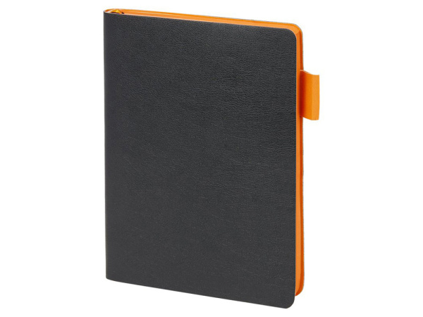 Ежедневник недатированный А5 «Boston», Цвет черный с оранжевым обрезом